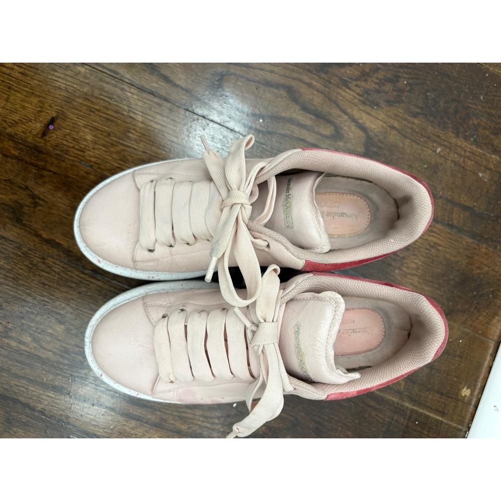 Alexander McQueen Women's Oversized Suede Sneakers Size 36 EU/ 6 US Cream Pink - Picture 2 of 4
